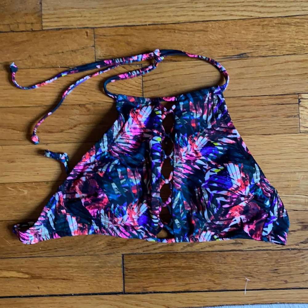 VS Pink Black halter swim top